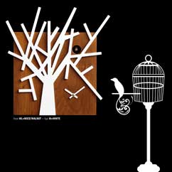 Contemporary Cuckoo Clock-Modern Cuckoo Clock, Art.twig 2605, quartz battery movement, electronic movement with 12 melodies